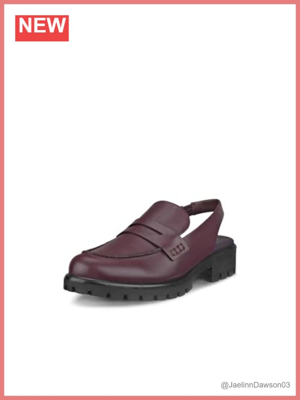 ECCO Women's Leather Penny Loafer Sling Back Slip-On